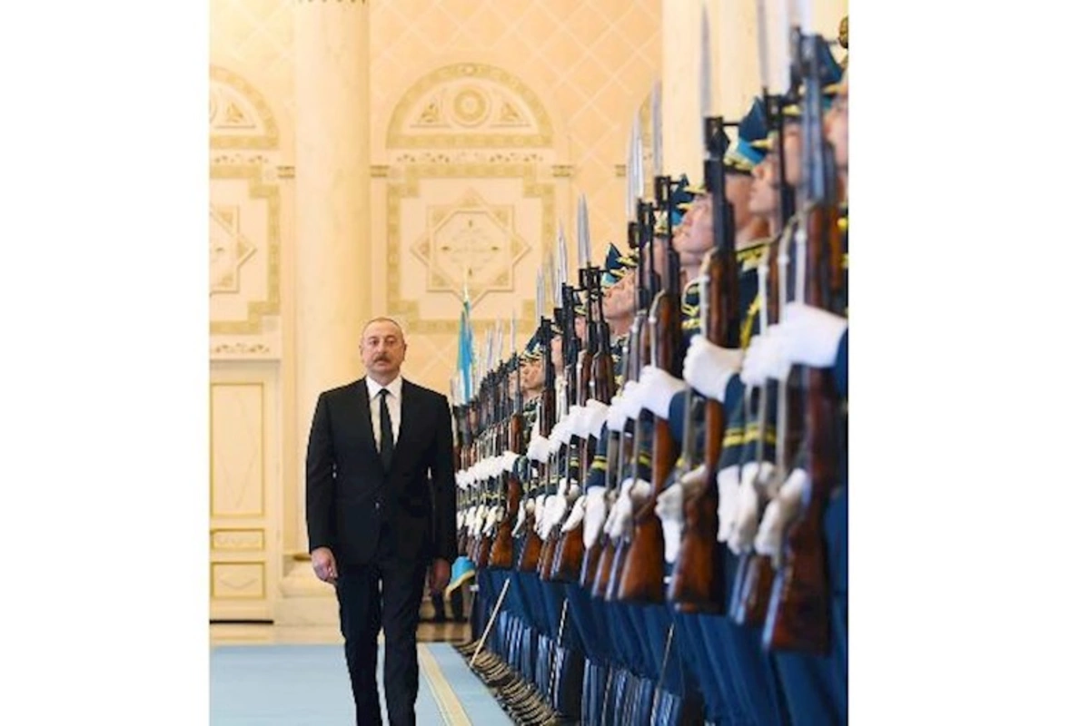 İlham Əliyevin Prezident sarayında rəsmi qarşılanma mərasimi olub