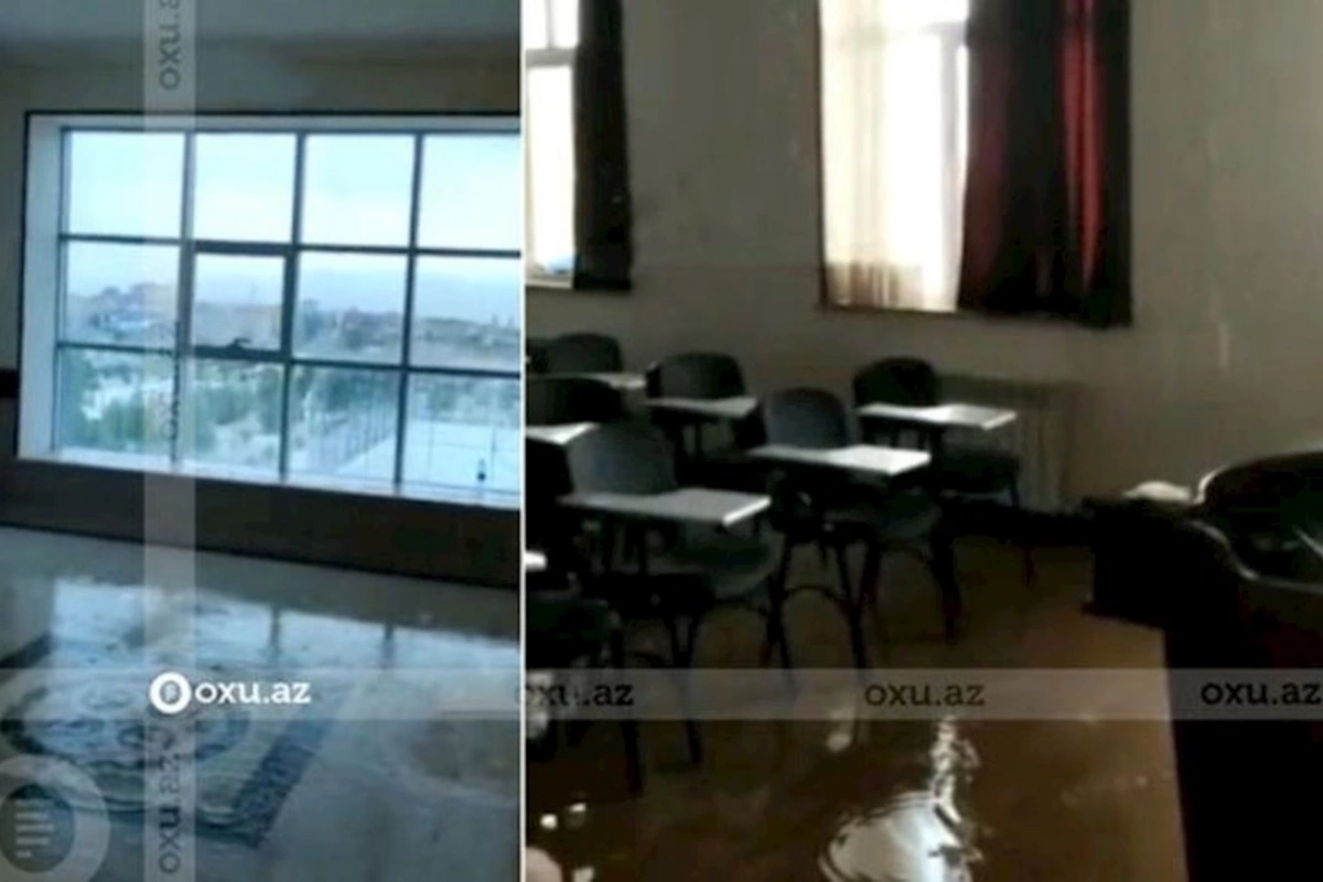 Naxçıvan Dövlət Universitetini su basdı — VİDEO