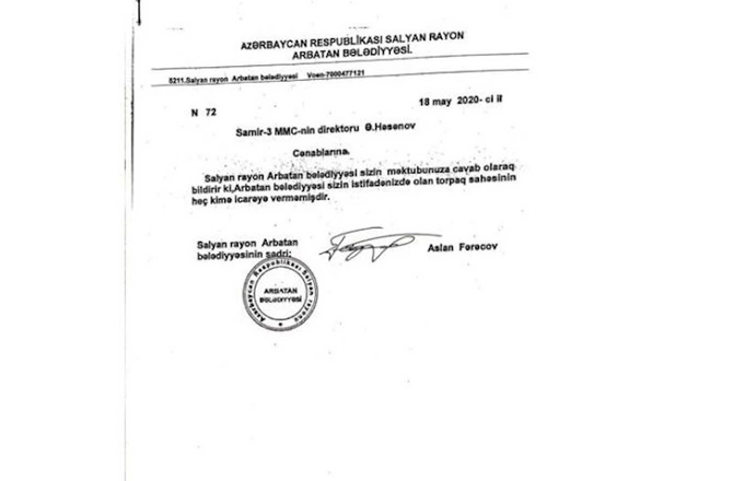 Sahibkarla generalın torpaq mübahisəsi böyüyür — “Özləri də təsdiq edirlər ki, sərəncam və şəhadətnamə qüvvədədir