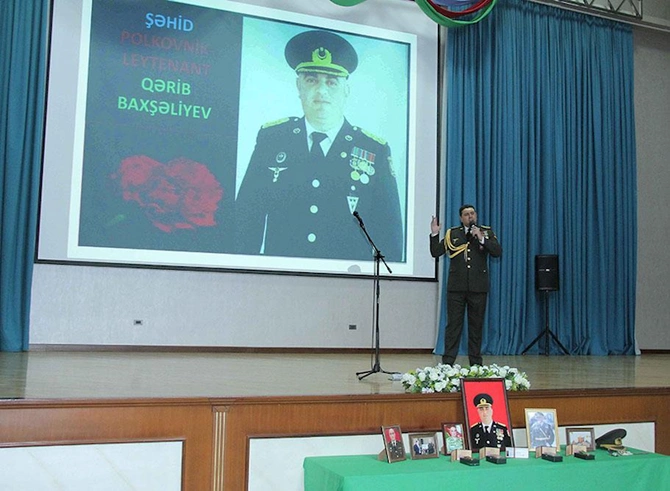 Heydər Əliyev adına Hərbi İnstitutda şəhid zabitin xatirəsi anılıb
