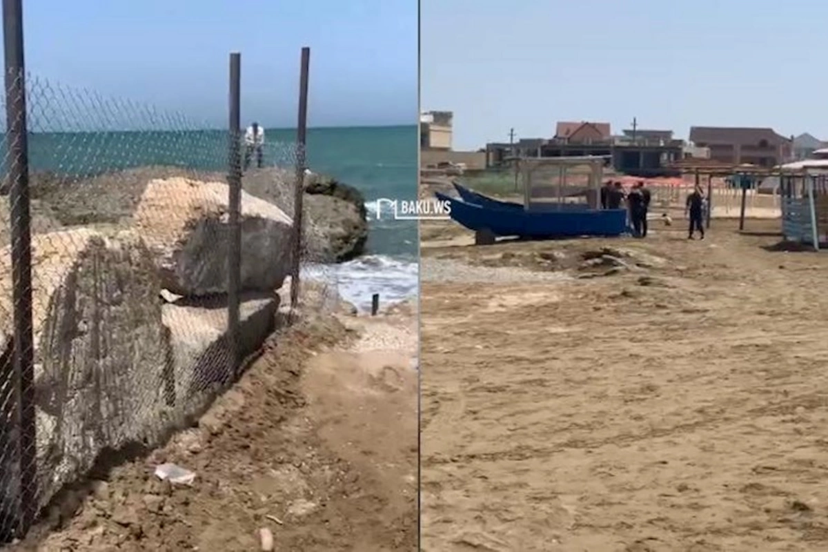 Zuğulba çimərliyi yenidən hasarlanır — VİDEO