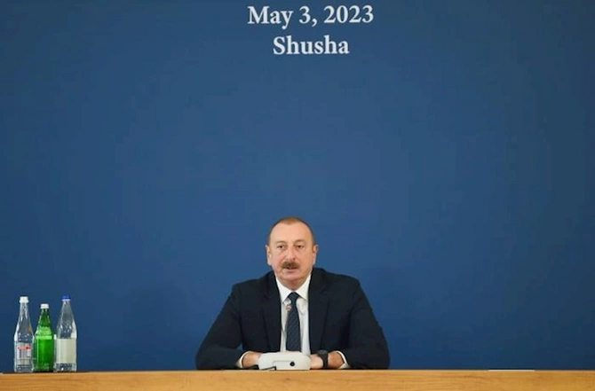 Prezident Şuşada keçirilən beynəlxalq konfransda iştirak etdi — YENİLƏNİB (FOTOLAR)