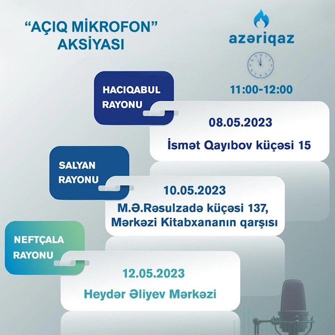 Növbəti həftə daha 3 rayonda “Açıq mikrofon” qurulacaq — FOTO Növbəti həftə daha 3 rayonda “Açıq mikrofon” qurulacaq — FOTO