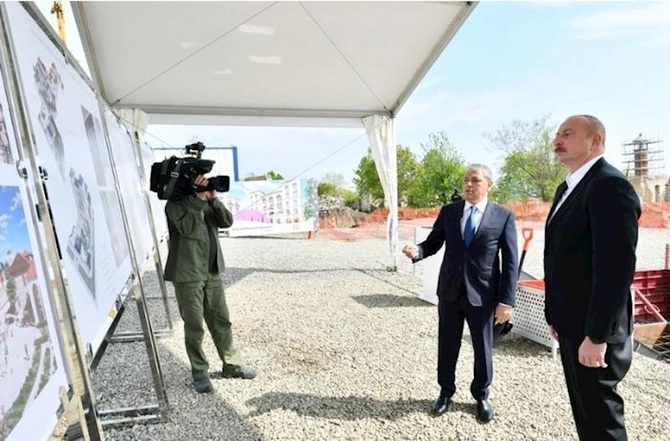 Şuşanın Qarabağ küçəsində qeyri-yaşayış binasının təməli qoyuldu — YENİLƏNİB (FOTO)