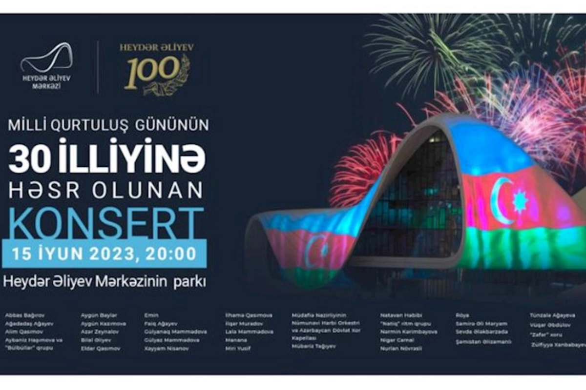 Heydər Əliyev Mərkəzinin parkında Milli Qurtuluş Gününə həsr olunan konsert keçiriləcək