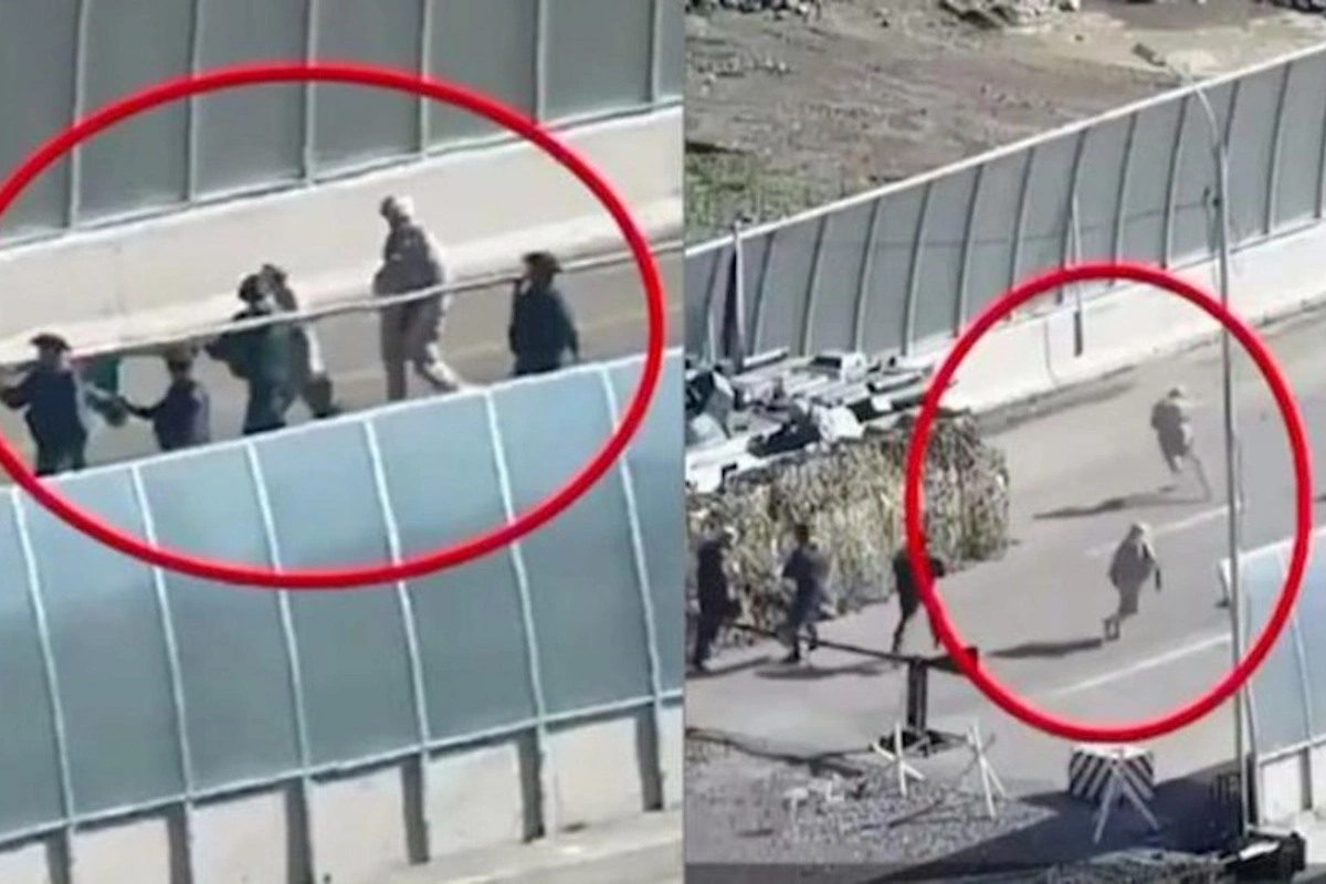 Rus komandir əraziyə gəldi, Azərbaycan bayrağı qaldırıldı — VİDEO