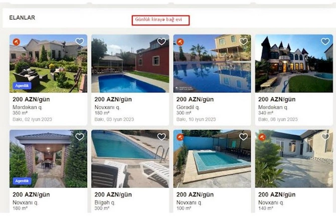 Bakıda kirayə bağ evləri fantastik qiymətə — FOTOFAKTLAR