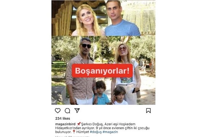 Xoşqədəmlə Doğuş boşanır — FOTO