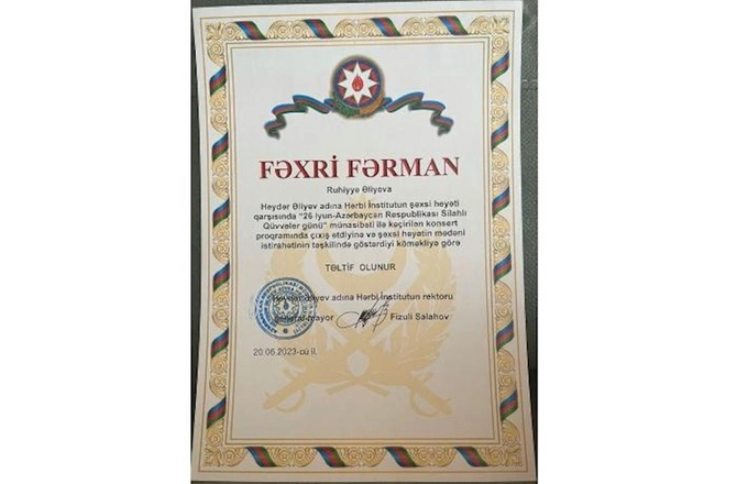 General Ruhi Əliyevanı təltif etdi — FOTO