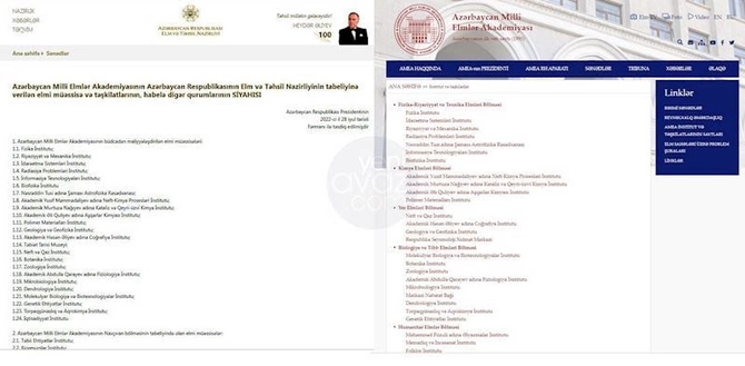 AMEA-nın rəsmi saytı bir ildir yenilənmir? — FOTOFAKT AMEA-nın rəsmi saytı bir ildir yenilənmir? — FOTOFAKT