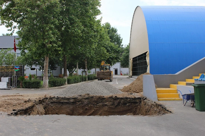 Tovuz şəhər stadionunda yenidənqurma işlərinə başlanıldı