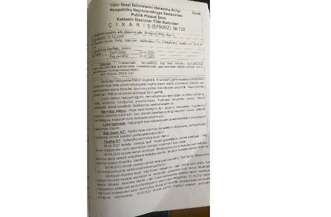 “Medera” hospitaldan ittihamlara REAKSİYA “Medera” hospitaldan ittihamlara REAKSİYA