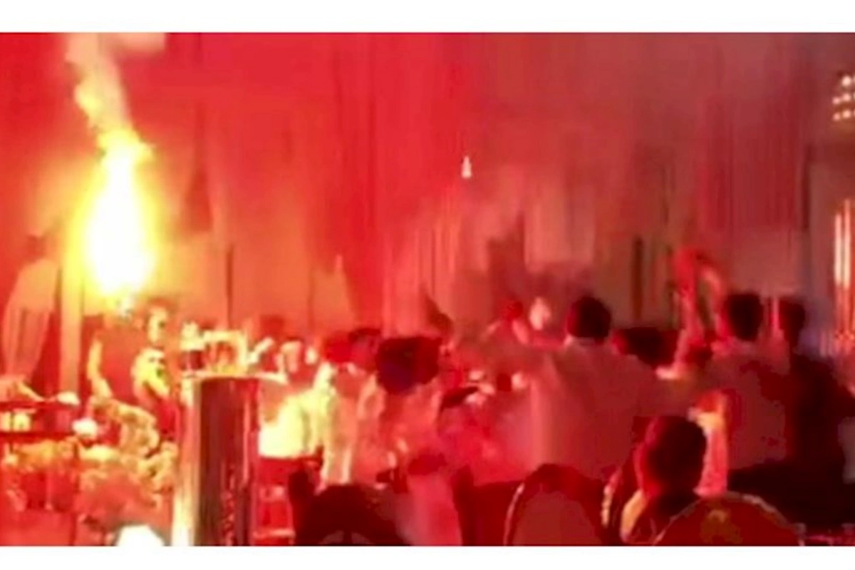 Qalatasaraylı bəyin dostları toy yerini stadiona çevirdi — VİDEO