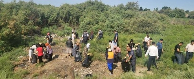Xəzərin və Kürün sahillərindən tonlarla zibil yığıldı — FOTOLAR