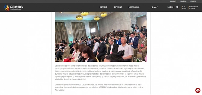 Rumıniya mətbuatı Şuşada keçirilən Qlobal Media Forumundan yazıb