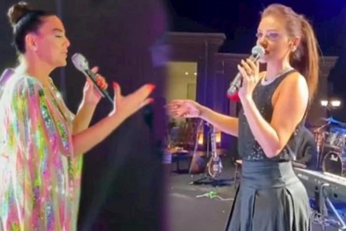 Şəmkirə toya gələn Ebru Günellə eyni səhnəyə çıxmaq istəmədi — VİDEO