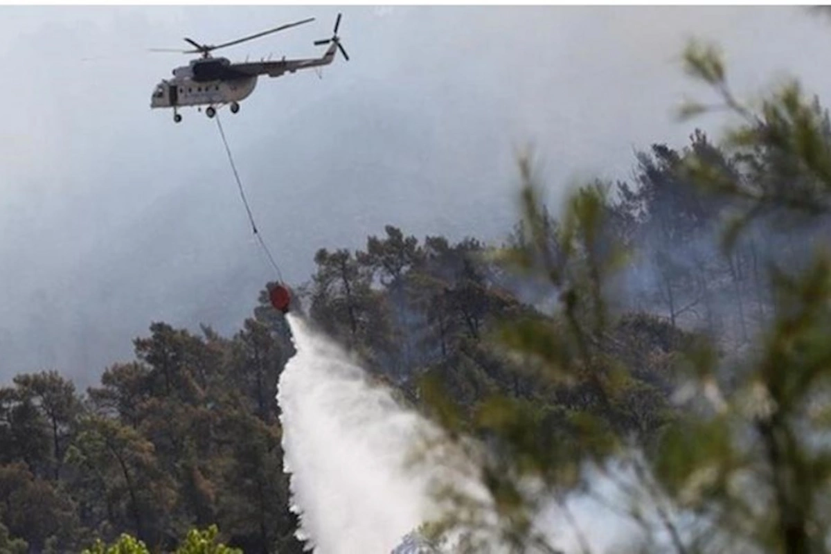 Şabranda YANĞIN: 2 helikopter cəlb olundu