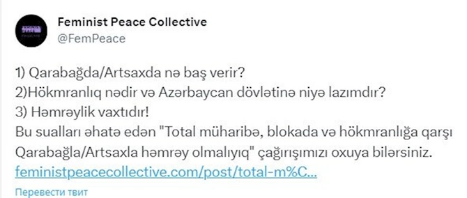 Azərbaycanlı “feministlərdən” növbəti təxribat: Azərbaycan əleyhinə bəyanatın feminizmlə nə əlaqəsi?