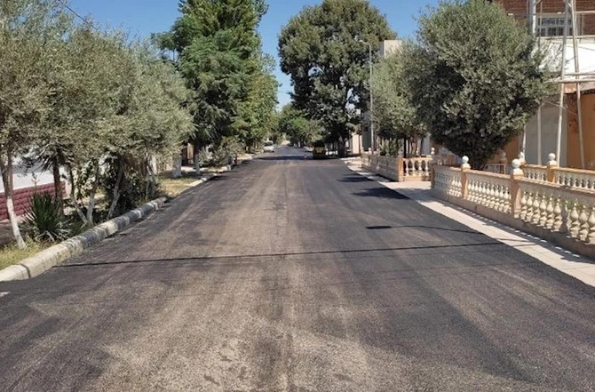 Salyan şəhərində yollar asfaltlanır — FOTOLAR