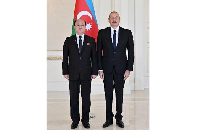 İlham Əliyev Koreya Xalq Demokratik Respublikasının yeni səfirinin etimadnaməsini qəbul etdi