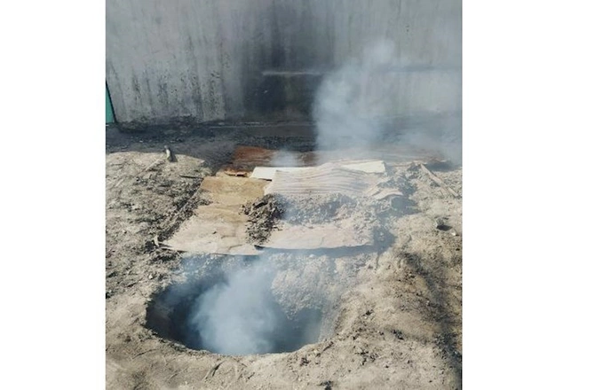 Qanunsuz yolla ağac kömürü istehsal edilən quyular aşkar edildi — FOTOLAR