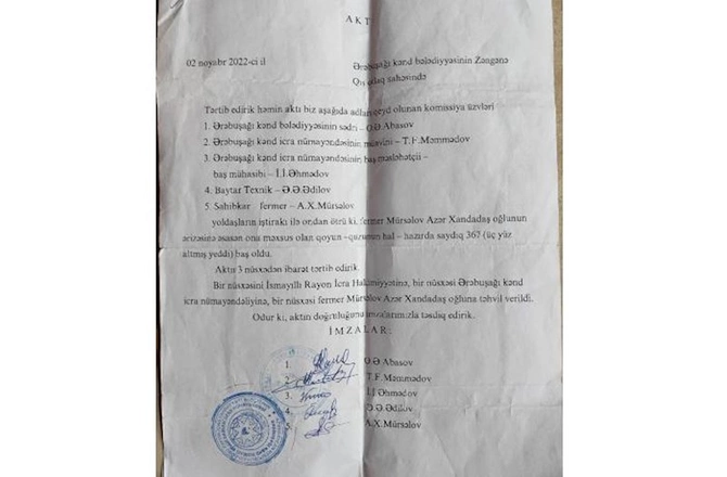 İcra başçısı və müavinləri ərazini iş adamına satıblar — İsmayıllıda yaylaq “alveri” İcra başçısı və müavinləri ərazini iş adamına satıblar — İsmayıllıda yaylaq “alveri”