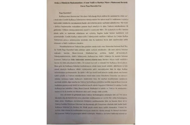 Deputatın məqaləsi: AXC quruculuarı erməni dövlətinin yaradılmasının lehinə olub? — Osmanlı arxiv sənədləri