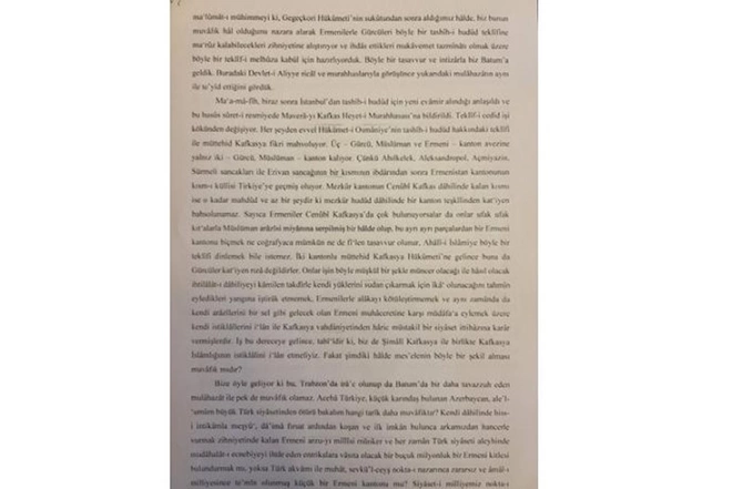 Deputatın məqaləsi: AXC quruculuarı erməni dövlətinin yaradılmasının lehinə olub? — Osmanlı arxiv sənədləri
