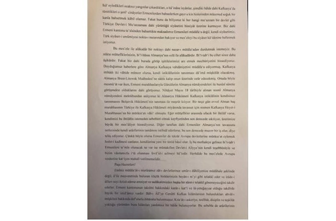 Deputatın məqaləsi: AXC quruculuarı erməni dövlətinin yaradılmasının lehinə olub? — Osmanlı arxiv sənədləri