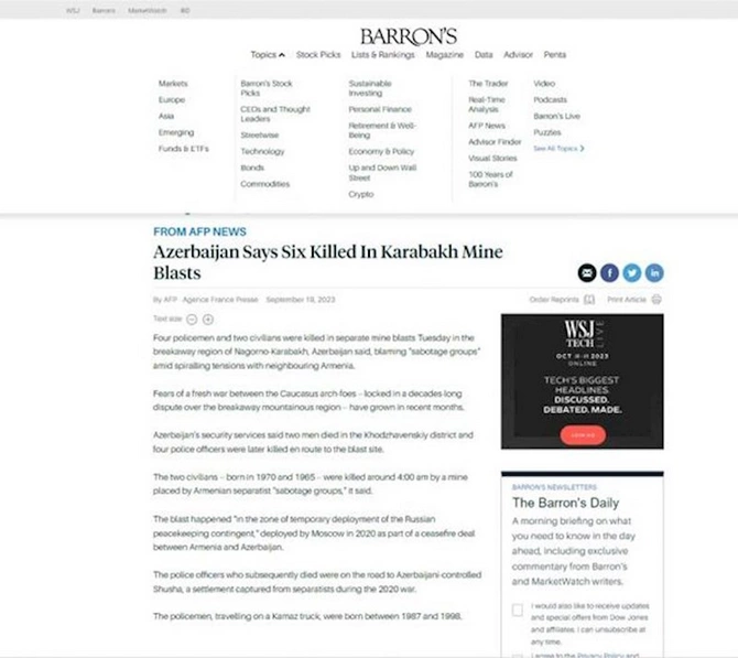 Dünya mediası ermənilərin Azərbaycana qarşı mina terrorundan yazır — FOTOLAR