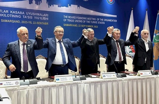 Türk Dövlətlərinin Həmkarlar İttifaqları Təşkilatı yaradıldı: Səttar Möhbalıyev vitse-prezident seçildi — FOTO