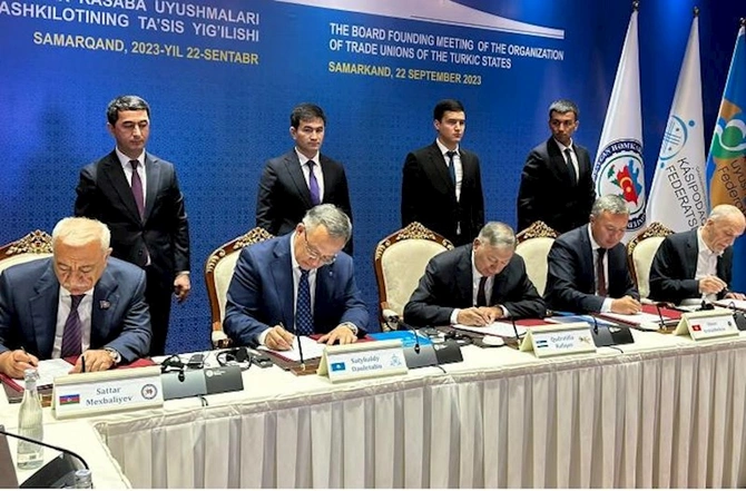 Türk Dövlətlərinin Həmkarlar İttifaqları Təşkilatı yaradıldı: Səttar Möhbalıyev vitse-prezident seçildi — FOTO