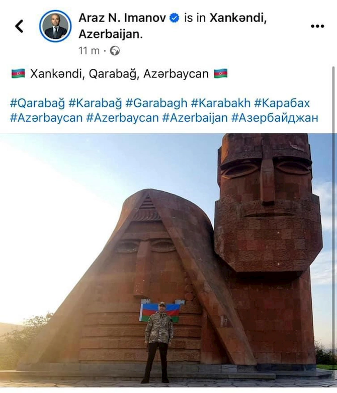 Araz İmanovun bayrağımıza və şəhidlərimizə HÖRMƏTSİZLİYİ…