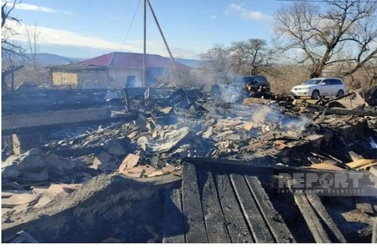 Oğuzda evləri yanan ailələrə yardım olunacaq — FOTOLAR