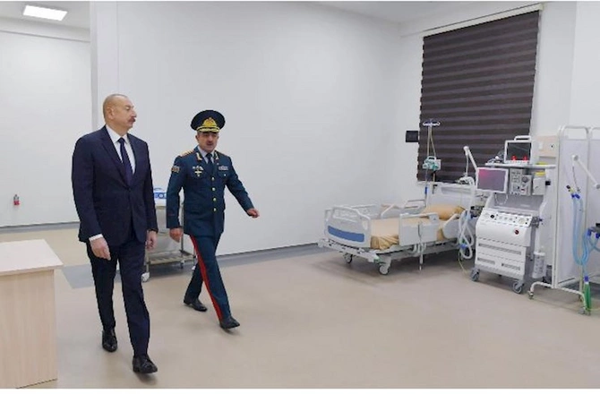 Prezident DSX-nın hərbi hospital kompleksinin açılışında — FOTOLAR (YENİLƏNİB)