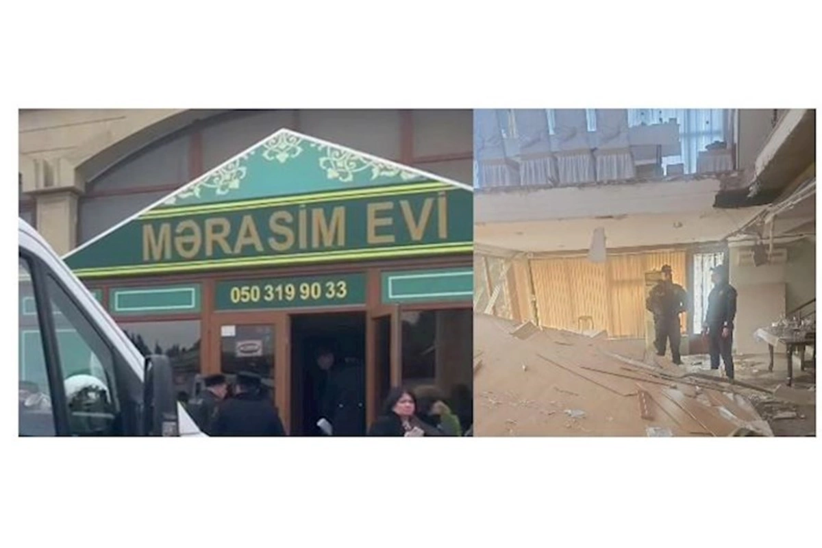 Tavanı çökən mərasim evinin — VİDEOSU