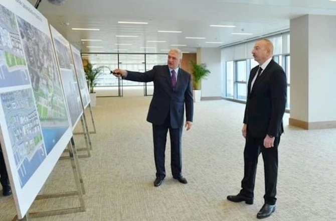 Prezident Bakı Ağ Şəhərin Mərkəzi Parkında görülən işlərlə tanış oldu — FOTOLAR (YENİLƏNİB)