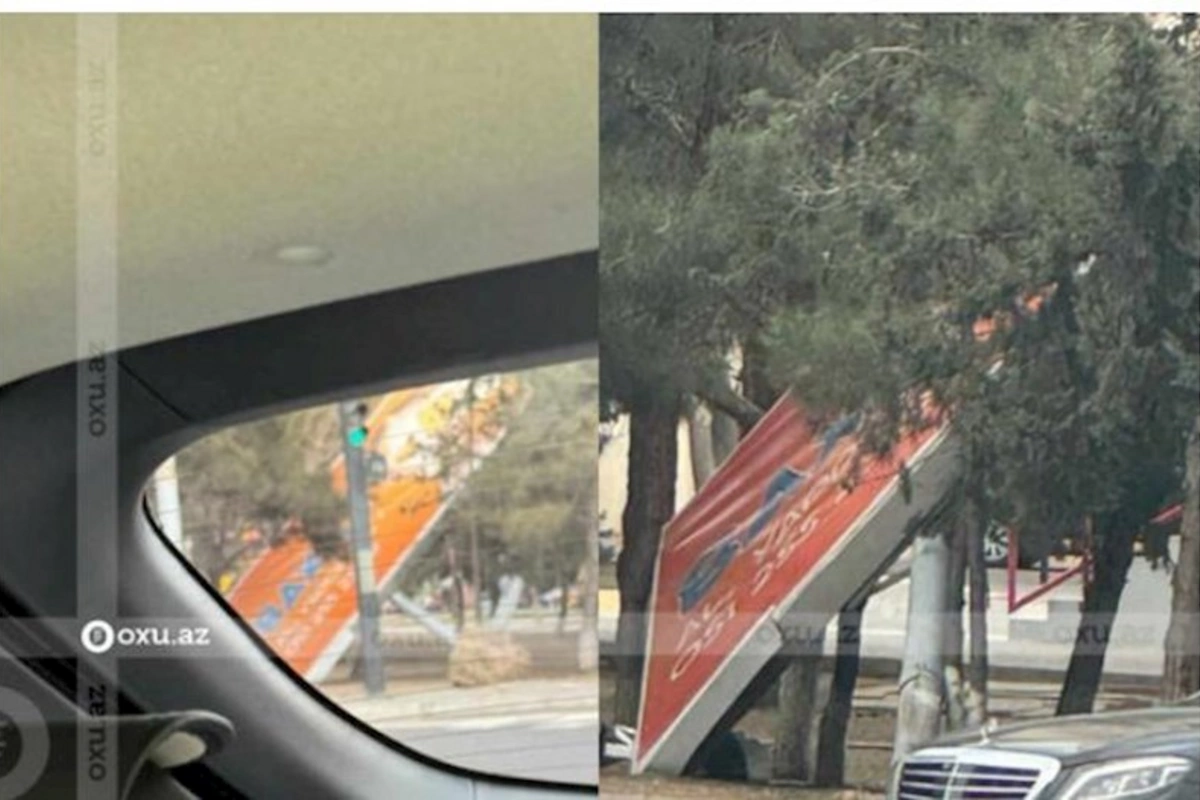 Paytaxtda nəhəng reklam lövhəsi aşdı — FOTOLAR