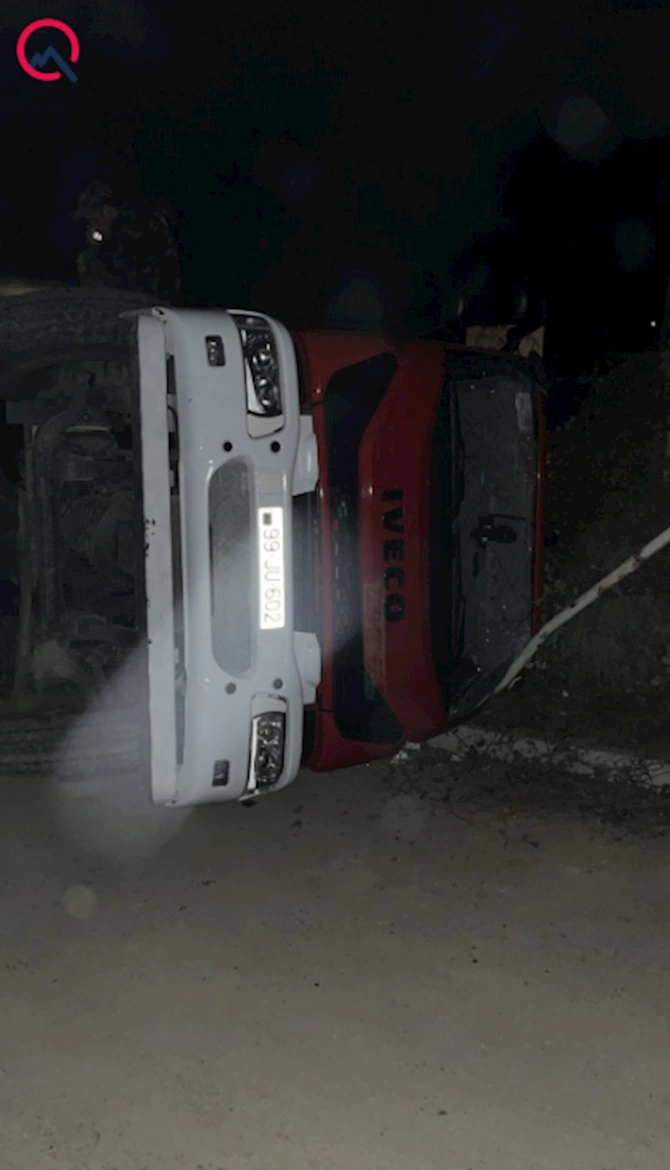 Xankəndidə yanğınsöndürən maşın aşdı — FOTOLAR