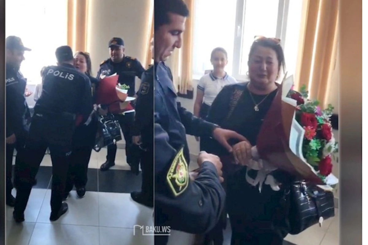 Polisdən örnək davranış — Vəfat edən iş yoldaşlarının anasını belə təbrik etdilər (VİDEO)