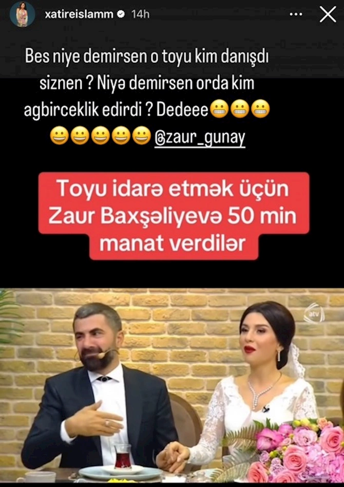 Zaura 50 minə toy danışan Xatirə imiş — FOTO