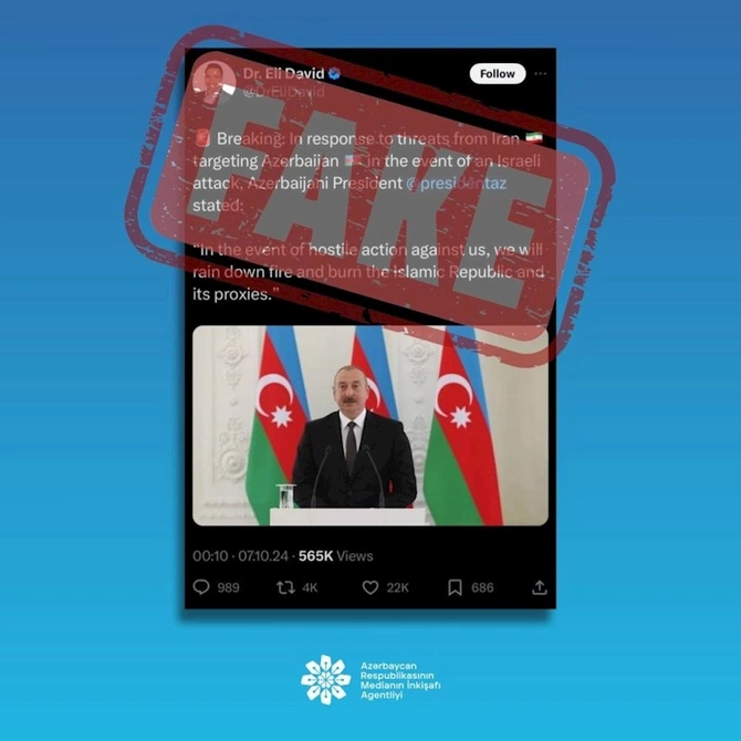 MEDİA: Azərbaycan Prezidenti adından saxta məlumat yayılıb — FOTO