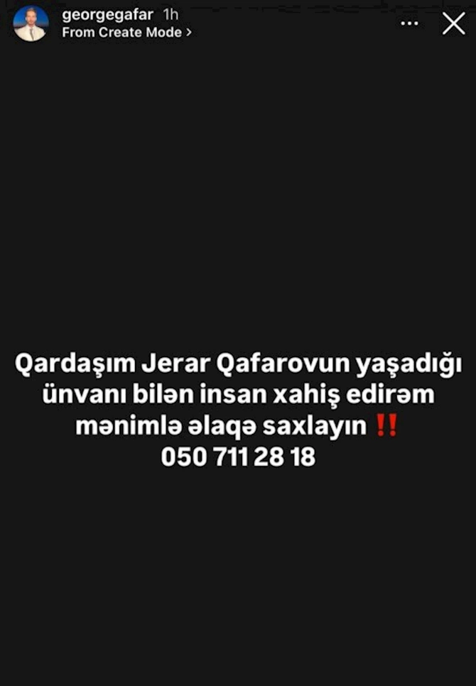 Corc qardaşını axtarır — FOTO Corc qardaşını axtarır — FOTO