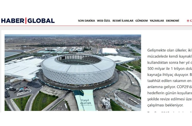 “Haber Global”: Bakıda keçirilən COP29-da planetin ekologiyasının gələcəyi müzakirə olunur — FOTOLAR “Haber Global”: Bakıda keçirilən COP29-da planetin ekologiyasının gələcəyi müzakirə olunur — FOTOLAR