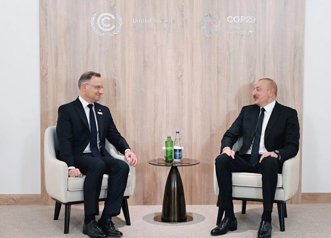 Prezident İlham Əliyev Polşa Prezidenti ilə görüşüb — FOTO (YENİLƏNİB)
