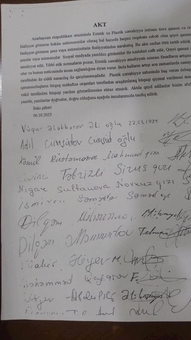 Estetik cərrahlarla bağlı şikayət edən həkimlər onlar imiş — FOTOLAR