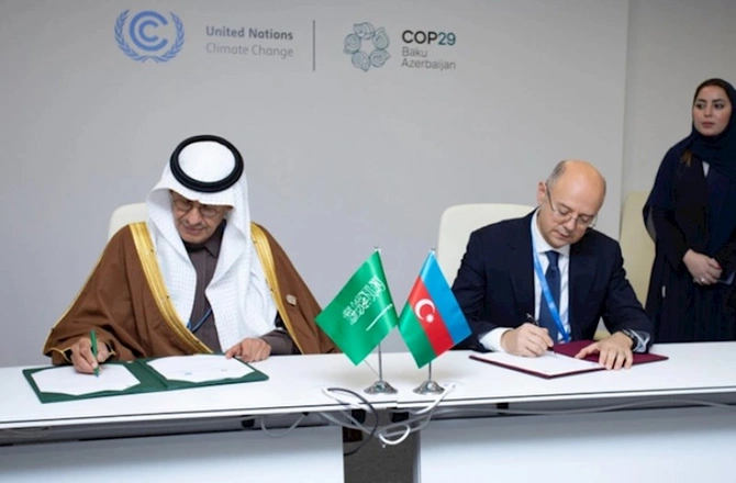 Səudiyyə Ərəbistanı ilə yaşıl enerji tərəfdaşlığını genişləndirən sənədlər imzalanıb — FOTOLAR Səudiyyə Ərəbistanı ilə yaşıl enerji tərəfdaşlığını genişləndirən sənədlər imzalanıb — FOTOLAR