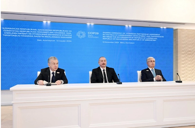 Azərbaycan, Qazaxıstan və Özbəkistan prezidentlərinin üçtərəfli görüşü olub — FOTOLAR (YENİLƏNİB)