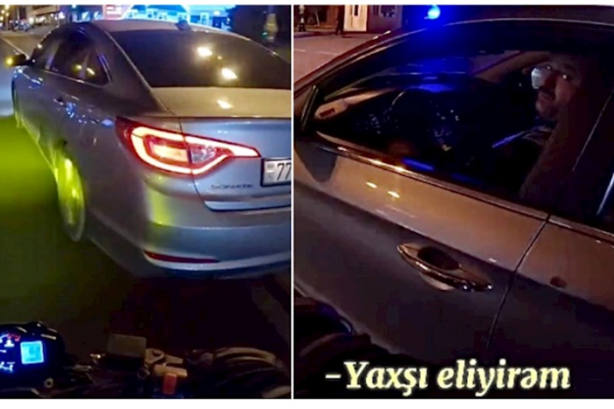 Bakıda sürücü motosikletə təhlükə yaratdı: Əcəb edirəm — VİDEO