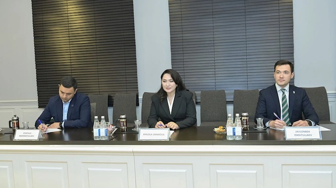Emin Əmrullayev özbəkistanlı nazirlə görüşdü — FOTOLAR
